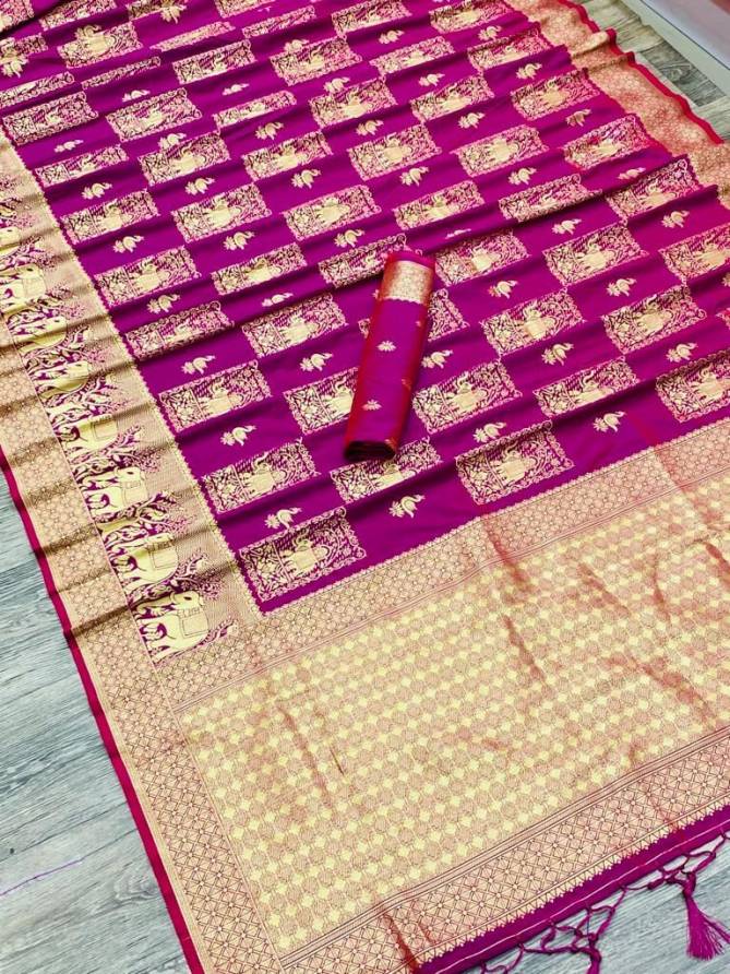 Bhargavi Pure Zari Weaving Silk Sarees Catalog
